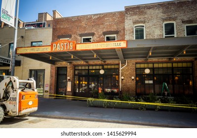 New York NY/USA-June 3, 2019 The new Pastis restaurant in the Meatpacking District in New York receives its final preparations