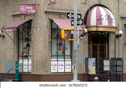 New York NY/USA-March 20, 2020 A Nail Salon In The Chelsea Neighborhood Of New York