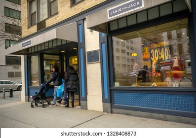 New York NY/USA-March 3 2019 Customers at the Janie and Jack store in the Upper East Side neighborhood of New York