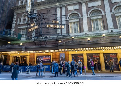 New York NY/USA-November 2, 2019 Movie Lovers Enter The Belasco Theatre To View The Netflix Film ÒThe IrishmanÓ