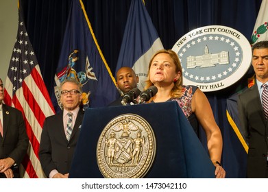 New York NY/USA-October 13, 2016 New York City Council Speaker Melissa Mark-Viverito And Members Of The New York City Council Hold A News Conference