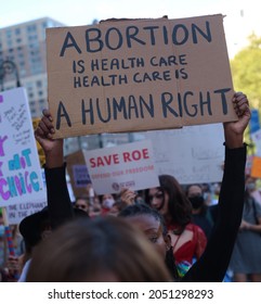 New York, New York - October 2nd, 2021 : Anti-Abortion protest and march in New York city on Saturday afternoon in October , Kicked off against Texas and other states trying to rid abortions . 