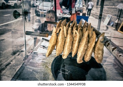 New York, New York, October 7, 2018; Woman sells empanadas from a food cart on St. Nicholas Avenue in Washington Heights, New York City, New York. 