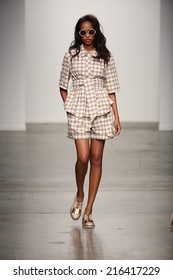 NEW YORK - SEPTEMBER 08: A Model Walks The Runway At Karen Walker Spring-Summer 2015 Fashion Show During New York Fashion Week On September 08, 2014 In NYC. 