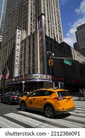 NEW YORK - SEPTEMBER 13, 2022: New York City Landmark, Radio City Music Hall In Rockefeller Center, Midtown Manhattan