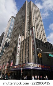 NEW YORK - SEPTEMBER 13, 2022: New York City Landmark, Radio City Music Hall In Rockefeller Center, Midtown Manhattan