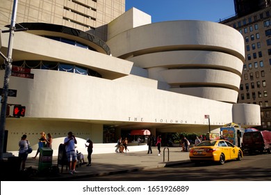 NEW YORK - SEPTEMBER 19,2019 : The Solomon R. Guggenheim Museum Of Modern And Contemporary Art. Designed By Frank Lloyd Wright In New York City, USA