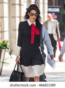 NEW YORK - SEPTEMBER 21, 2016: Amal Clooney Sighting On September 21, 2016 In New York City.