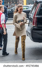 NEW YORK - SEPTEMBER 28: Chrissy Teigen Is Seen In East Village On September 28, 2016 In New York City.