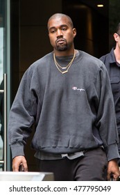 NEW YORK - SEPTEMBER 3: Kanye West Is Seen Exiting Her Hotel On September 3, 2016 In New York City.