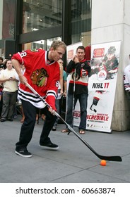 NEW YORK - SEPTEMBER 8: Patrick Kane Of The Chicago Blackhawks Attends The Launch Event For EA Sports' NHL 11 At The NHL Powered By Reebok Store On September 8, 2010 In New York City.