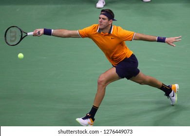 NEW YORK - SEPTEMBER 9, 2018: 2018 US Open Finalist Juan Martin Del Potro Of Argentina In Action During His Final Match Against Novak Djokovic At USTA National Tennis Center