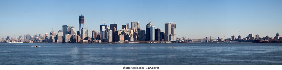 New York Skyline On A Cold Sunny Winter Day