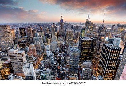 New York skyline at sunset, USA. - Shutterstock ID 603926012