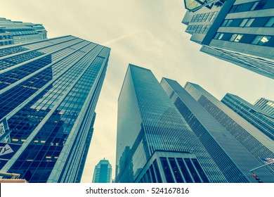 New York skyscrapers vew from street level - Shutterstock ID 524167816