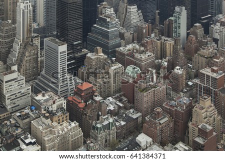 Similar – Skyline of Manhattan at night with skyscrapers lights