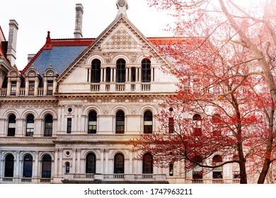 New York State Capitol Building Closeup In Albany, NY, USA