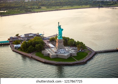 New York Statue Of Liberty Aerial View