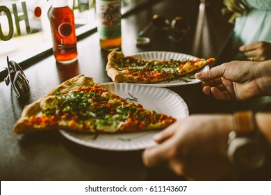 New York Style On The Street, Warm, Italian Pizza