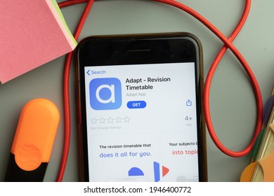 New York, United States - 7 November 2020: Adapt Revision Timetable App Store Logo On Phone Screen, Illustrative Editorial.