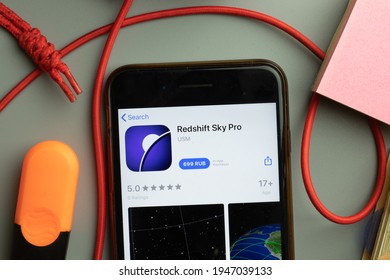 New York, United States - 7 November 2020: Redshift Sky Pro App Store Logo On Phone Screen, Illustrative Editorial.