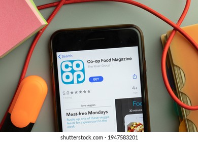 New York, United States - 7 November 2020: Co-op Co Op Food Magazine App Store Logo On Phone Screen, Illustrative Editorial.