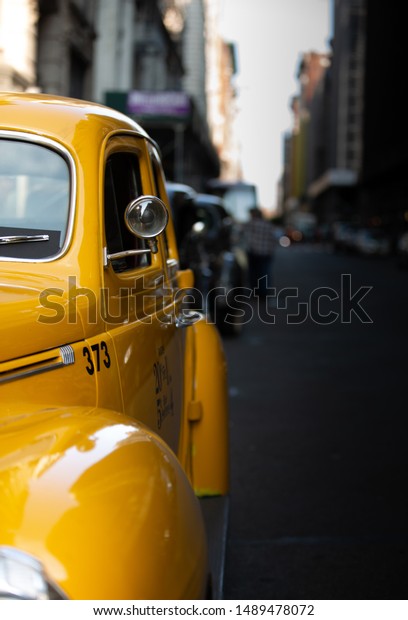 New York,\
New York / United States of America - June 23, 2019: Vintage cars\
on set in Manhattan for the television series \