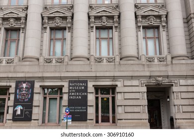 NEW YORK, UNITED STATES - JUNE 20, 2015: The National Museum Of The American Indian Is Dedicated To The Life, Languages, Literature, History And Arts Of The Native Americans Of The Western Hemisphere.