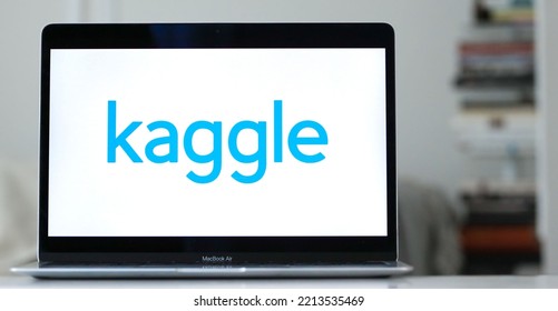 NEW YORK, UNITED STATES - Sep 24, 2022: The Logo Of Kaggle, An American AI Website, Is Visible On A Laptop Screen In New York