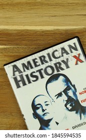 New York, U.S., - November 1, 2020: DVD Cover Of American History X Against A Wooden Background.