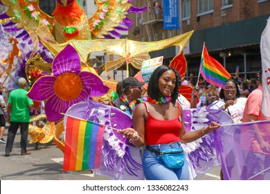 New York, New York / USA -06/24/2018 The New York City Pride Parade. The Heritage Of Pride March And Festival Is Both A Celebration Of The Diversity Of LGBT Culture And A Protest Against Anti-LGBT 