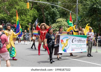 New York, New York USA - 06-27-2021 Caribbean Equality Project At The 2021 Nyc Pride Parade