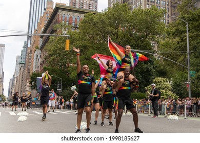 New York, New York USA - 06-27-2021 Gotham Cheer Performing At The 2021 Nyc Pride Parade