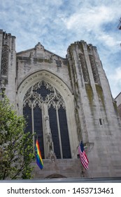 New York, New York, USA; 070619: Church Of The Heavenly Rest With Gay Flag