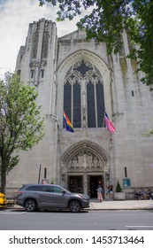 New York, New York, USA; 070619: Church Of The Heavenly Rest With Gay Flag