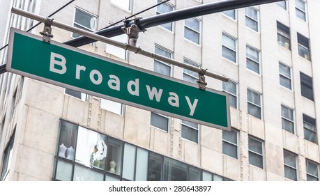 NEW YORK, USA / 08.02.2015 - Broadway street sign