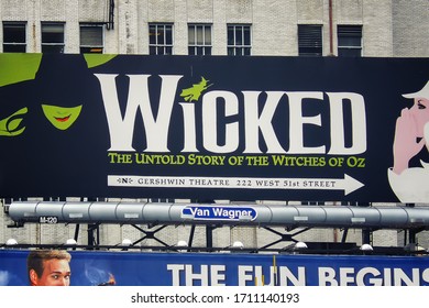 New York - USA - 09-24-2018: Sign Of Wicked Musical