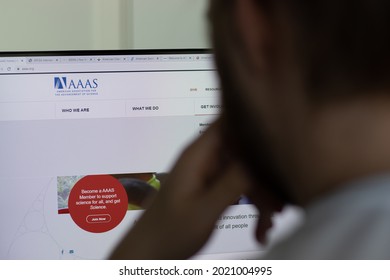 New York, USA - 1 May 2021: AAAS American Association For The Advancement Of Science Company Website On Screen, Illustrative Editorial