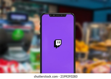 New York, USA - 1 September 2022: Twitch App On Phone Screen, Illustrative Editorial