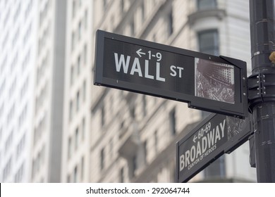NEW YORK - USA - 11 JUNE 2015 wall street sign 
