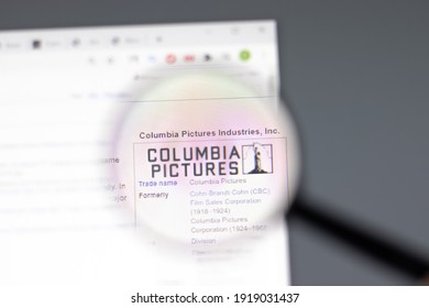 New York, USA - 15 February 2021: Columbia Pictures Website In Browser With Company Logo, Illustrative Editorial