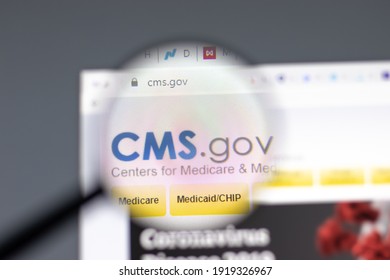 New York, USA - 15 February 2021: CMS Centers For Medicare Website In Browser With Company Logo, Illustrative Editorial