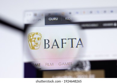 New York, USA - 17 February 2021: BAFTA Awards Logo Close Up On Website Page, Illustrative Editorial