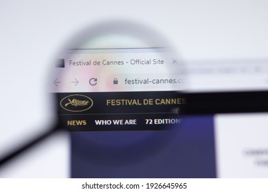 New York, USA - 17 February 2021: Cannes Film Festival Logo Close Up On Website Page, Illustrative Editorial