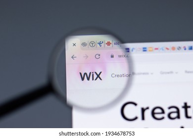 New York, USA - 17 February 2021: WIX logo close up on website page, Illustrative Editorial