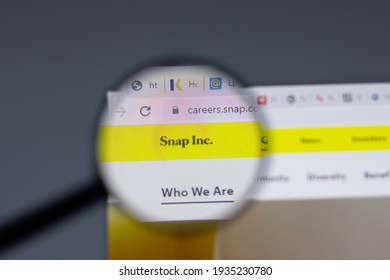 New York, USA - 17 February 2021: Snap Inc Logo Close Up On Website Page, Illustrative Editorial