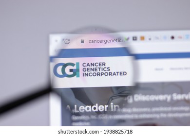 New York, USA - 18 March 2021: Cancer Genetics CGI Company Logo Icon On Website, Illustrative Editorial