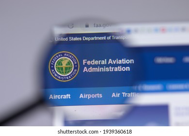 New York, USA - 18 March 2021: Federal Aviation Administration Faa.gov Company Logo Icon On Website, Illustrative Editorial