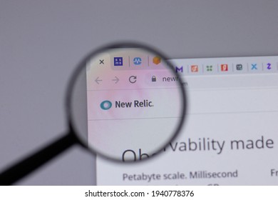 New York, USA - 18 March 2021: New Relic Company Logo Icon On Website, Illustrative Editorial