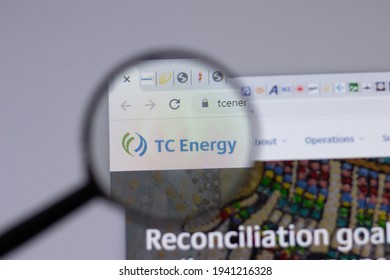 New York, USA - 18 March 2021: TC Energy Company Logo Icon On Website, Illustrative Editorial